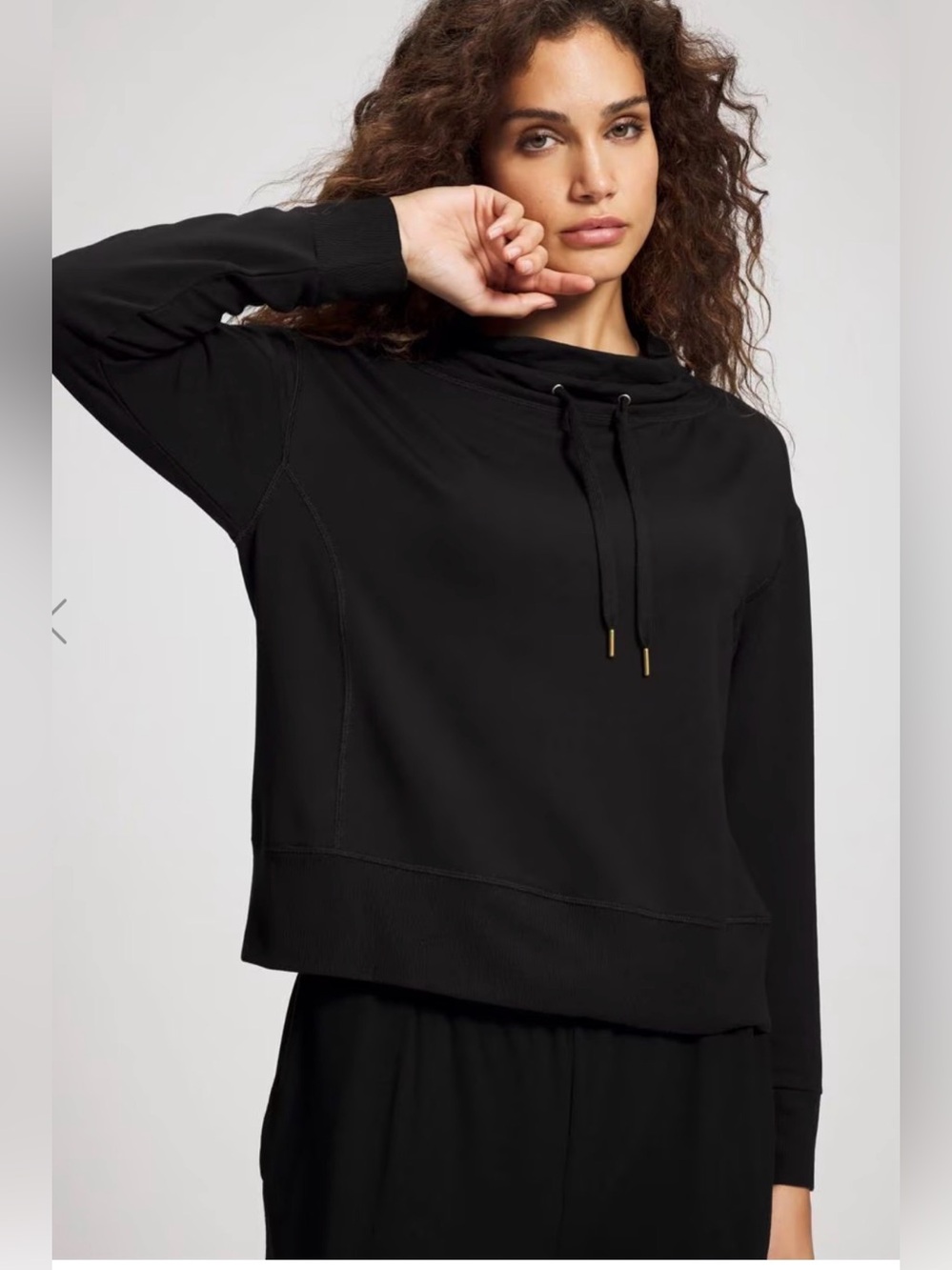 24/7 BY SOMA Black Ultrasoft Fleece Relaxed Funnel Neck SweatshirtSz XXL NWT